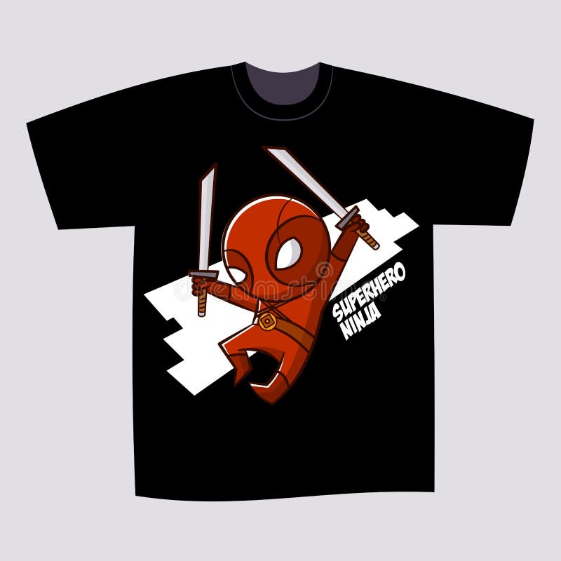 Download T-Shirt Druck-Design-Superheld Ninja Vektor Abbildung ...