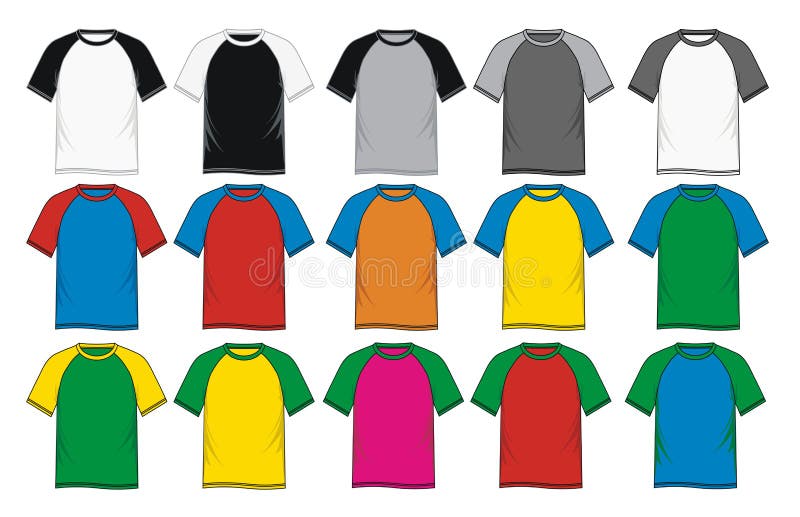 Shirts Template Raglan Sleeve Stock Illustrations – 200 Shirts Template ...