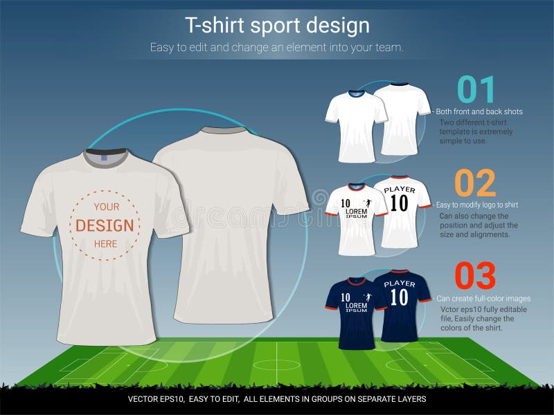 Sports t-shirts Royalty Free Stock Vector Clip Art