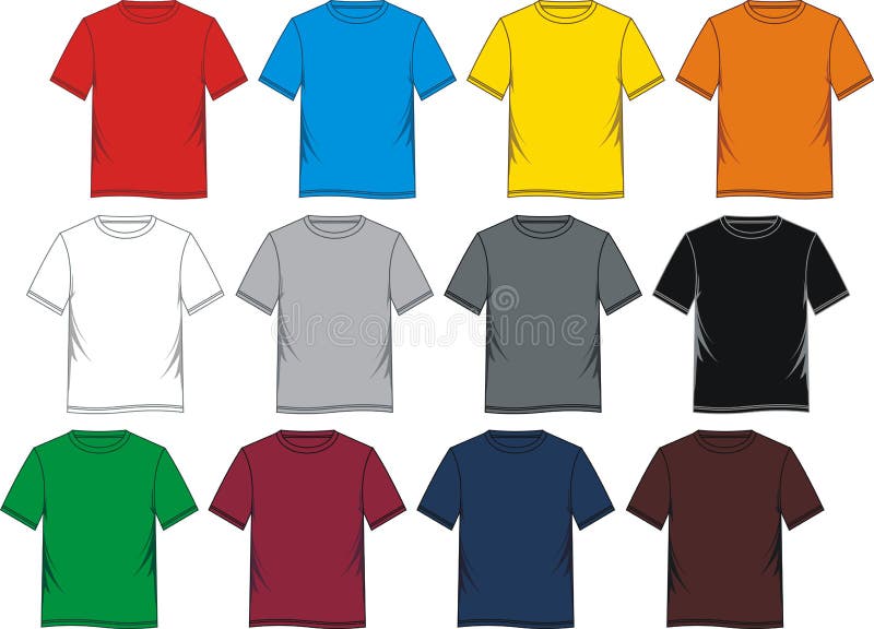 T-shirt Template Blank Colorful Stock Vector - Illustration of green ...