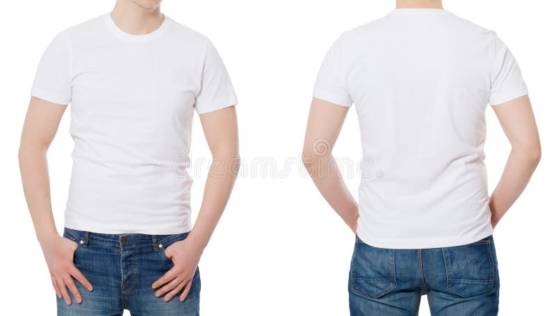 Download T-shirt Template And Blank. T Shirt Front And Back View. Mock Up Isolated On White Background ...