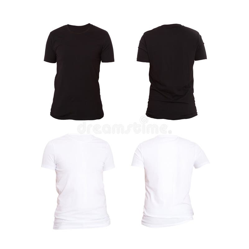 male black t shirt front and back