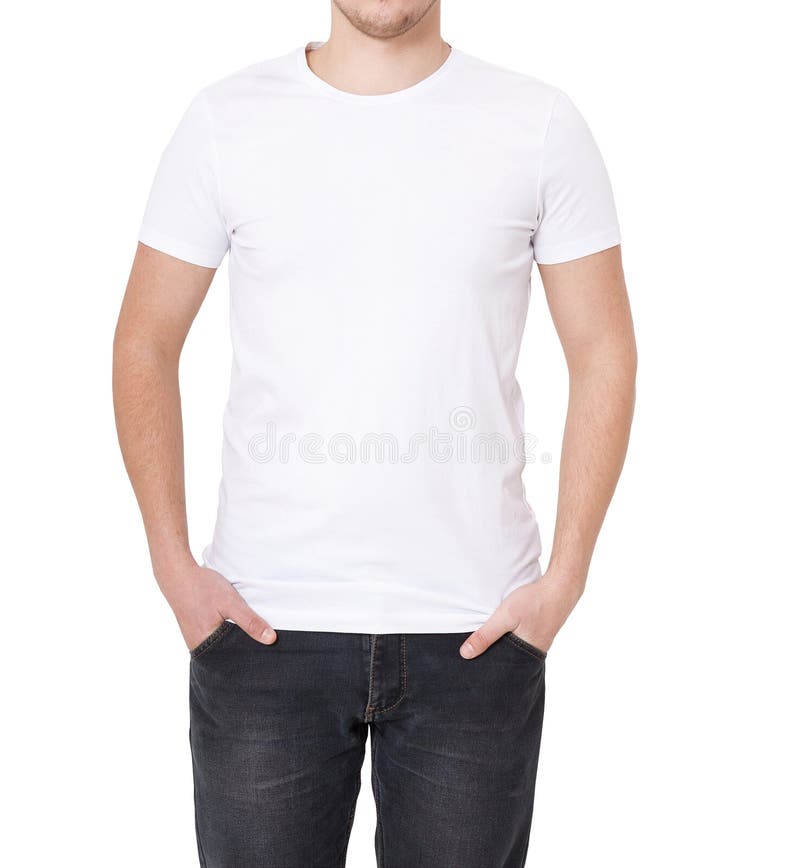 Download T-shirt Template. Front View. Mock Up Isolated On White ...