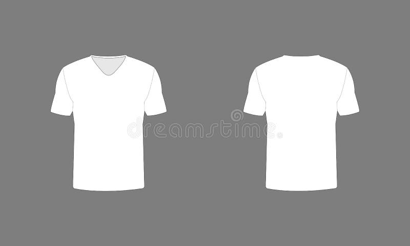 T-shirt Template. V Neck. White Color Stock Vector - Illustration of ...