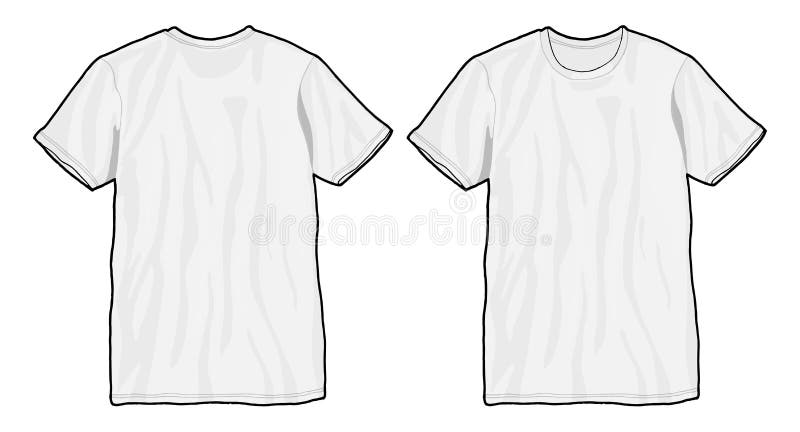 T-shirt Template. White Unisex Blank T-shirt Stock Vector ...