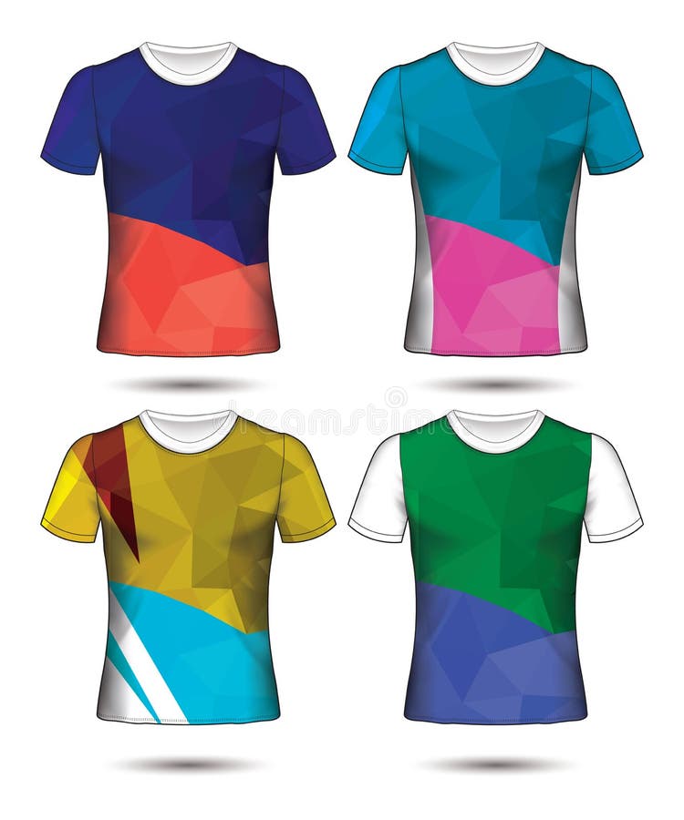 T-shirt Templates Abstract Geometric Collection of Different Colors ...