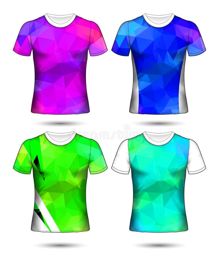 T-shirt Templates Abstract Geometric Collection Of Different Colors ...