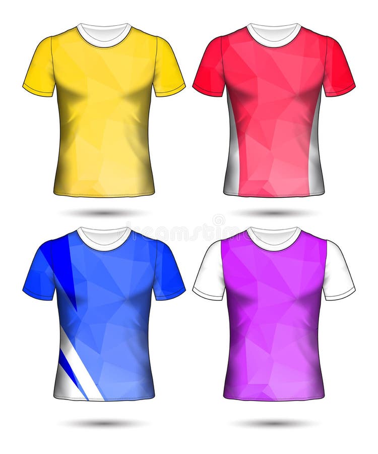 T-shirt Templates Abstract Geometric Collection of Different Colors ...