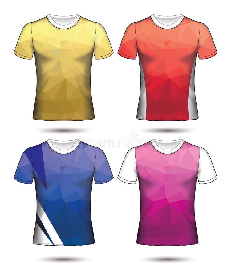 T-shirt Templates Abstract Geometric Collection of Different Colors ...