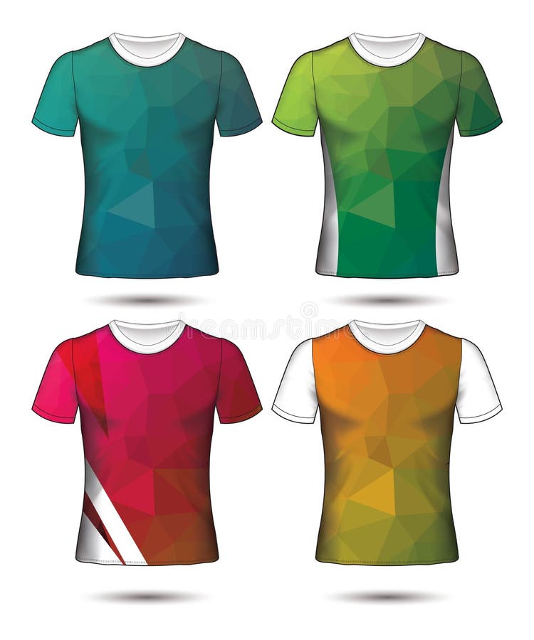 T-shirt Templates Abstract Geometric Collection of Different Colors ...