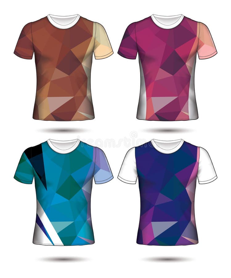 T-shirt Templates Abstract Geometric Collection Of Different Colors ...