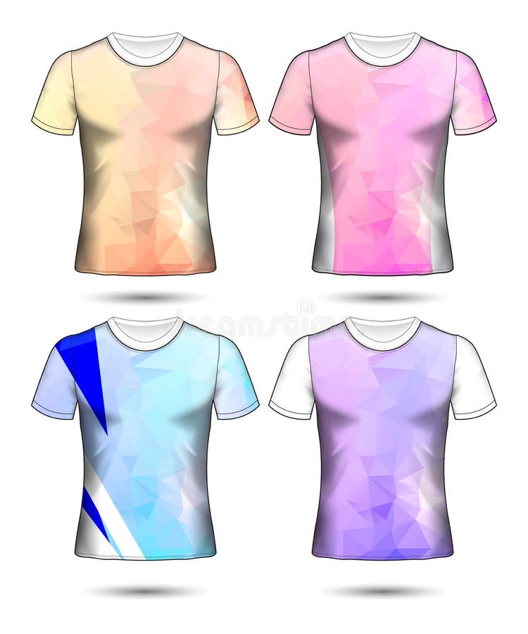 T-shirt Templates Abstract Geometric Collection of Different Colors ...