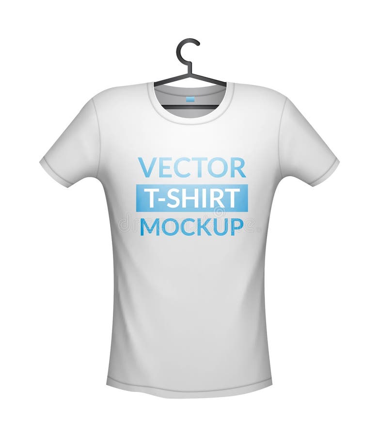 T-shirt White Color Mockup, Vector Illustration Isolated from ...