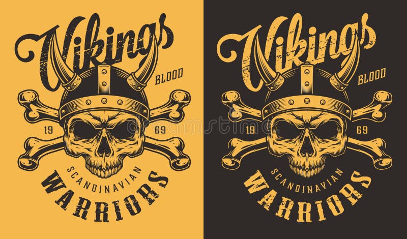T-shirtdruk met het hoofd van Viking vector illustratie T-shirtdruk met het hoofd van Viking vector illustratie