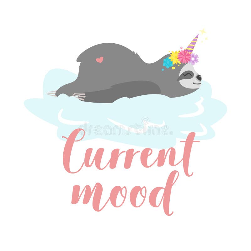 T-shirt ontwerp met luiaard vector illustratie