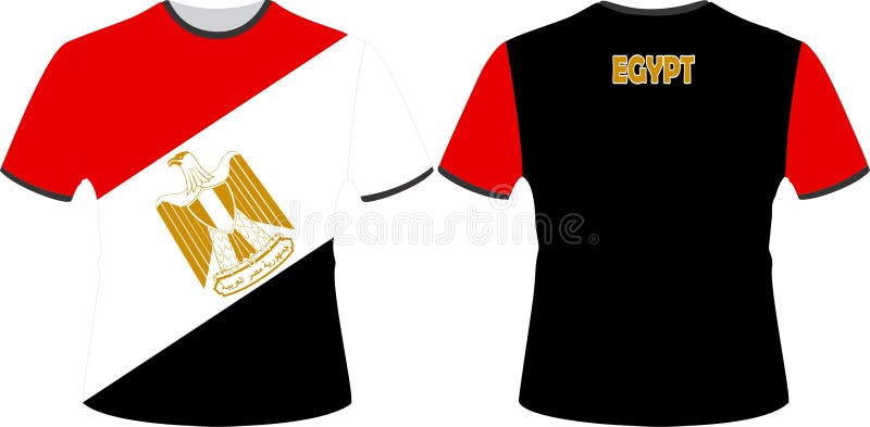 T Shirts Design avec EGYPT Drapeau Vector illustration de vecteur