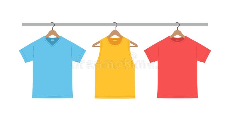 T-shirts on hanger stock vector. Illustration of women - 185554361