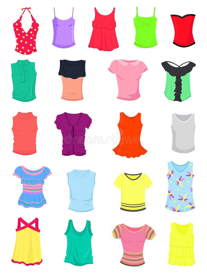 Summer Clothes for Little Girls Stock Vector - Illustration of beauty ...