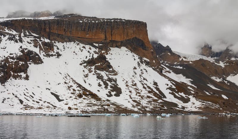 Brown Bluff on the Tabarin Peninsula in Antarctica. Brown Bluff on the Tabarin Peninsula in Antarctica