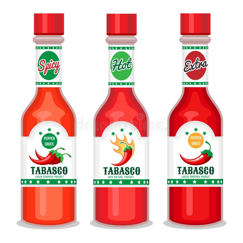 Tabasco sauce bottles set