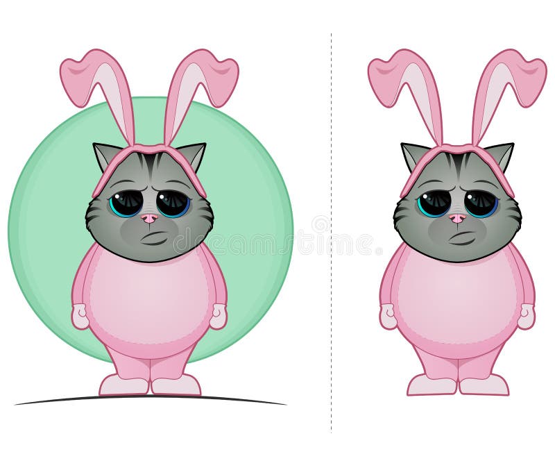 Tabby Cat in Bunny Suit stock vector. Illustration of pink 21644646