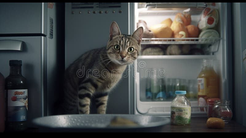 Duck stealing food from a fridge on Craiyon