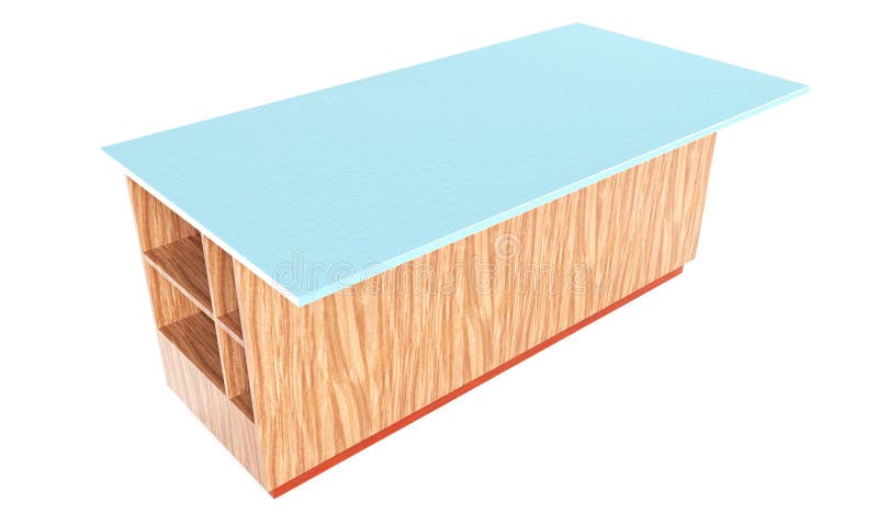 Tabela cerâmica, isolada no branco, com trajeto de grampeamento ilustração stock Tabela cerâmica, isolada no branco, com trajeto de grampeamento ilustração stock