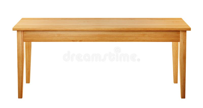 A tabela de madeira isolada no fundo branco com trajeto de grampeamento incluiu, 3D rende foto de stock royalty free A tabela de madeira isolada no fundo branco com trajeto de grampeamento incluiu, 3D rende foto de stock royalty free
