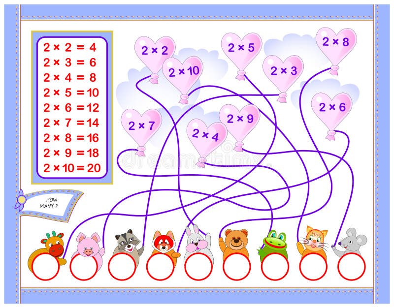 Tabela De Multiplicação Por 2 Para Crianças. Educação Matemática. Livro De  Coloração. Resolver Exemplos E Pintar Os Coelhos. Jogo Ilustração do Vetor  - Ilustração de tabela, aritmética: 218625467