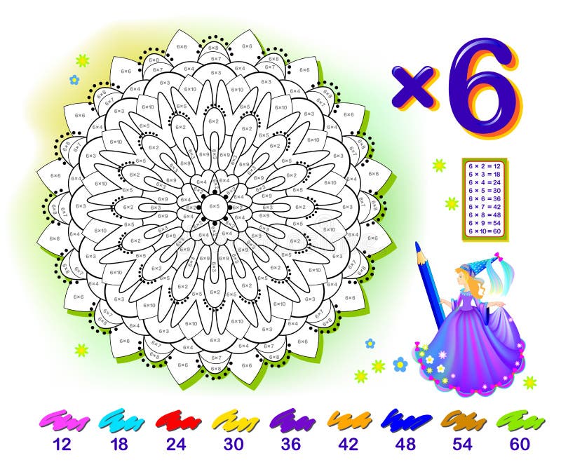 Exercício Para Crianças Com Divisão Por Número 2. Pintar a Ilustração.  Página Educativa Para O Livro De Bebês Da Matemática. Impri Ilustração do  Vetor - Ilustração de brinquedo, livro: 221337793