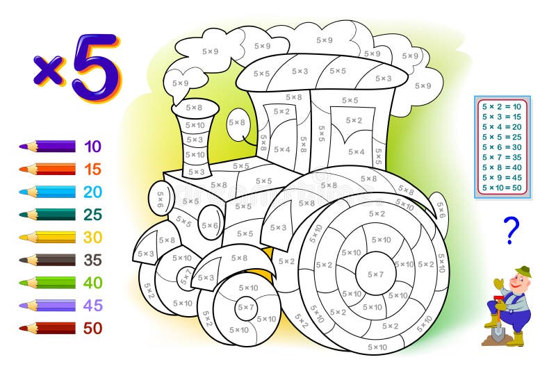 Exercício Para Crianças Com Divisão Por Número 2. Pintar a Ilustração.  Página Educativa Para O Livro De Bebês Da Matemática. Impri Ilustração do  Vetor - Ilustração de brinquedo, livro: 221337793