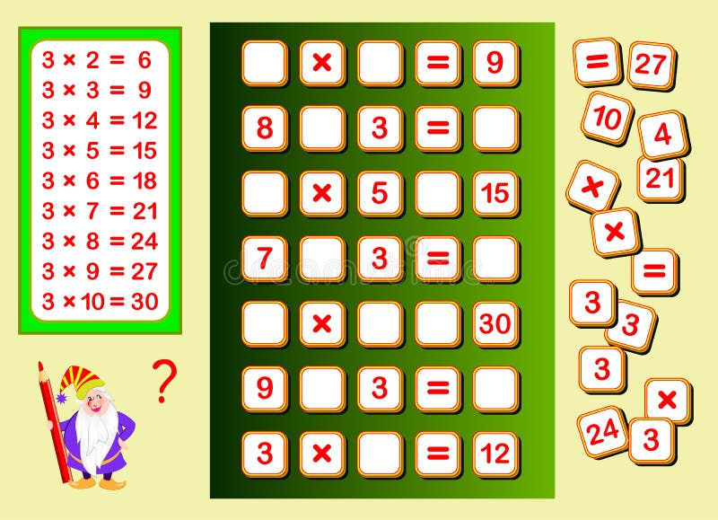 Tabela De Multiplicação Por 9 Para Crianças. Educação Matemática