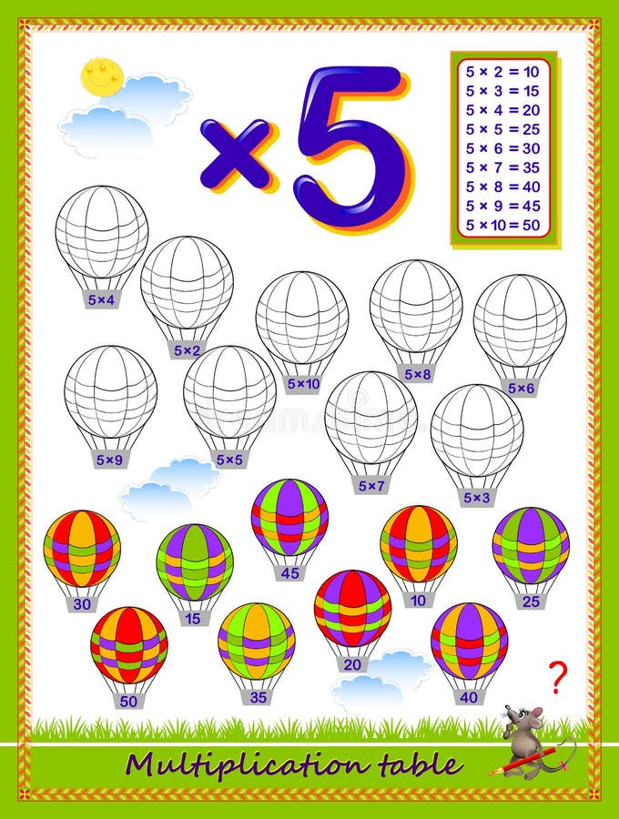 Tabela De Multiplicação Por 2 Para Crianças. Educação Matemática. Livro De  Coloração. Resolver Exemplos E Pintar Os Coelhos. Jogo Ilustração do Vetor  - Ilustração de tabela, aritmética: 218625467