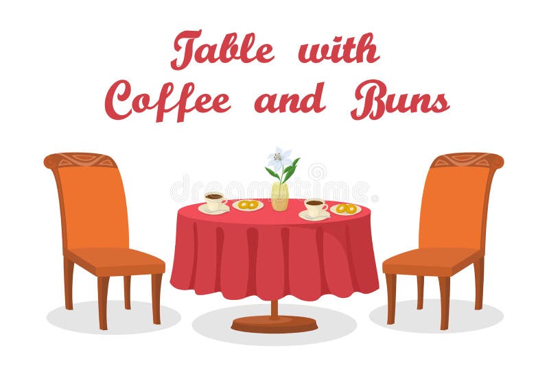 Tabella con caffè ed i panini isolati royalty illustrazione gratis Tabella con caffè ed i panini isolati royalty illustrazione gratis
