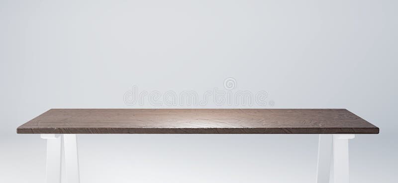 Tabella con il ripiano del tavolo di legno rustico adatto ad esposizione del prodotto 3d rendono i cilindri di image illustrazione vettoriale
