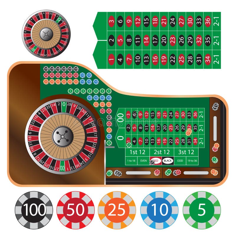 Tabella delle roulette illustrazione di stock Tabella delle roulette illustrazione di stock