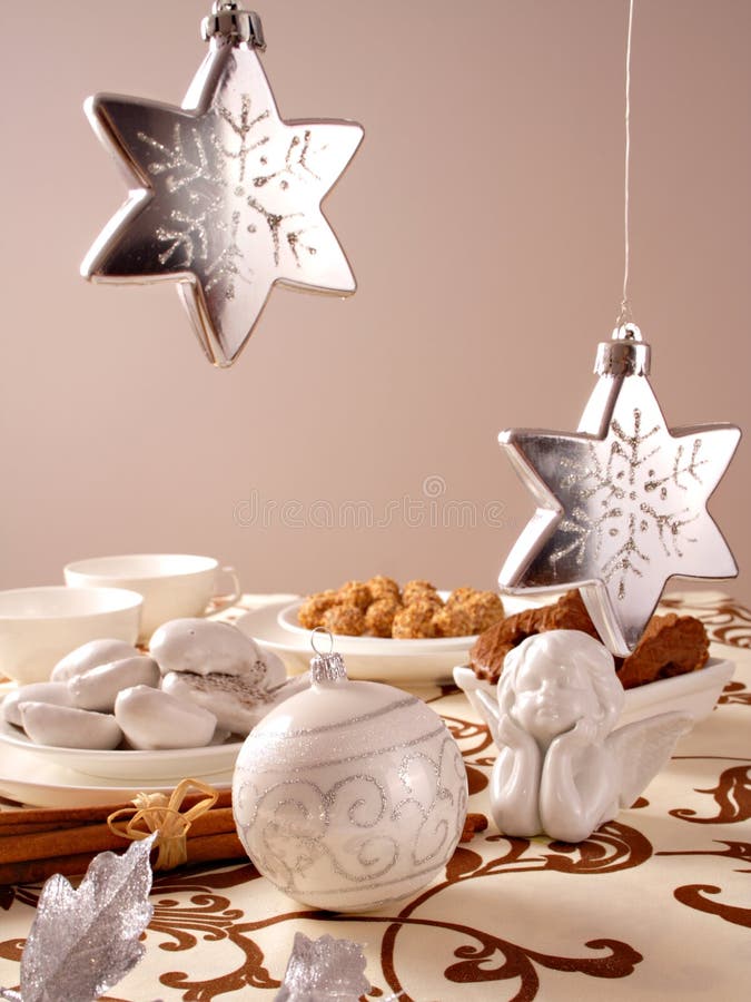 Festive table setting for Christmas. Christmas ornament. Festive table setting for Christmas. Christmas ornament