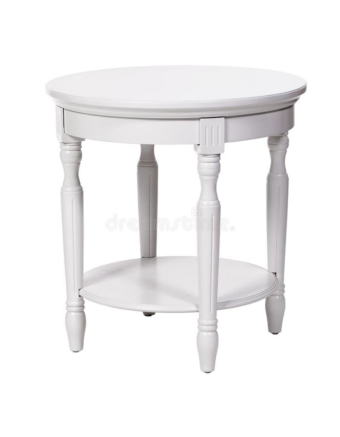 Tabella laterale elegante isolata sopra bianco, con il percorso fotografia stock Tabella laterale elegante isolata sopra bianco, con il percorso fotografia stock
