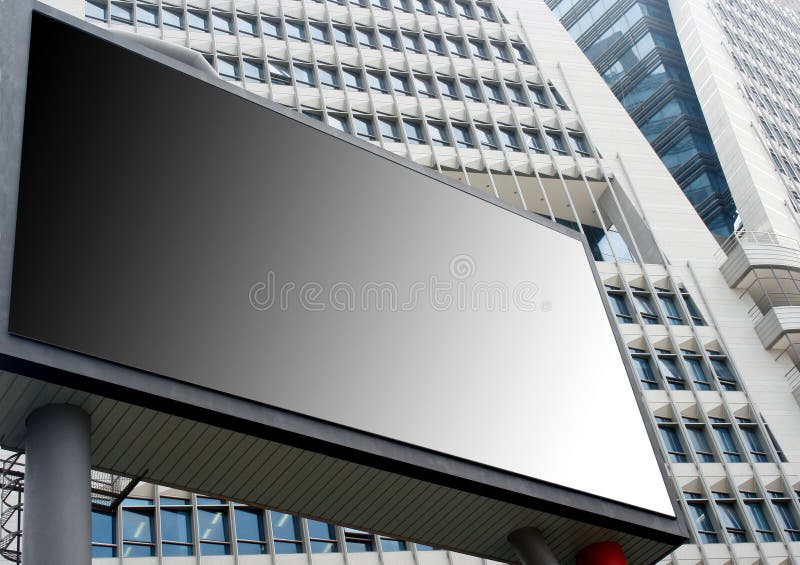 Blank Billboard with high rise building background. Blank Billboard with high rise building background