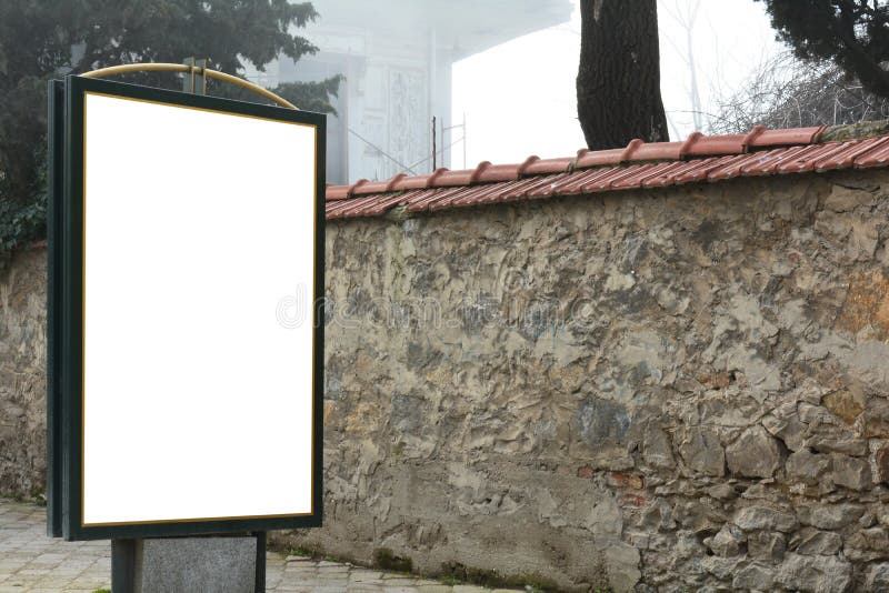 Empty, blank advertisement or information billboard at the roadside. Empty, blank advertisement or information billboard at the roadside