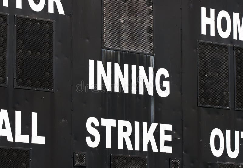 Tabellone segnapunti di baseball fotografie stock libere da diritti Tabellone segnapunti di baseball fotografie stock libere da diritti