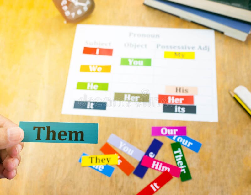 Tabla De Palabras Inglesas En La Tabla De Madera Foto de archivo