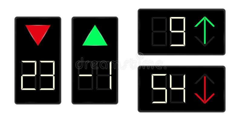 Tabla digital de ascensores. ilustración vectorial realista aislada en blanco.