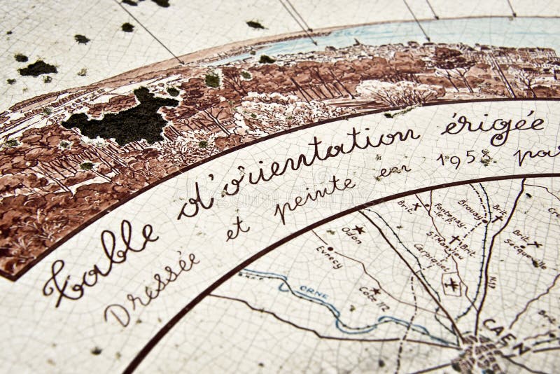 Tabla Francesa De La Orientación, Houlgate Imagen de archivo Imagen