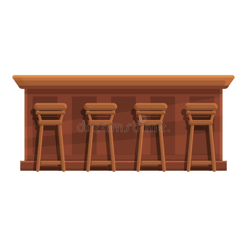 Table Bar Counter Icon Cartoon Style Stock Vector Illustration