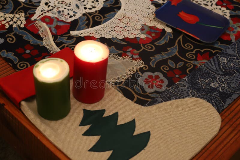 On the Table is a Candle Made of Wax Stock Image Image of background