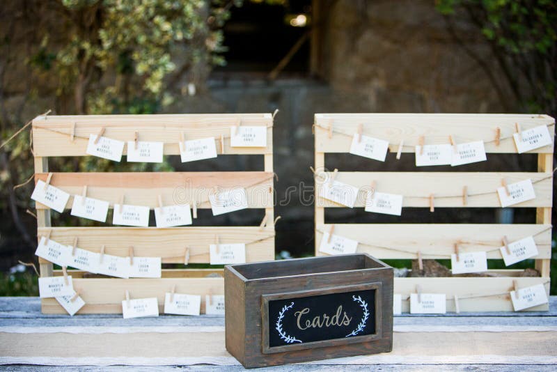 Table Cards at Wedding Reception Stock Image Image of names, outside