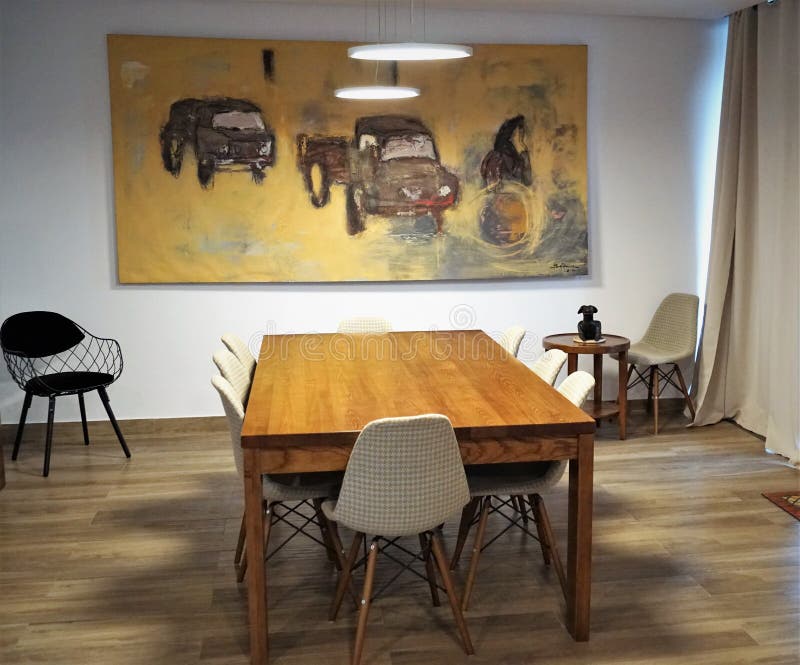 Table and Chairs in Living Room Stock Image Image of dining, home