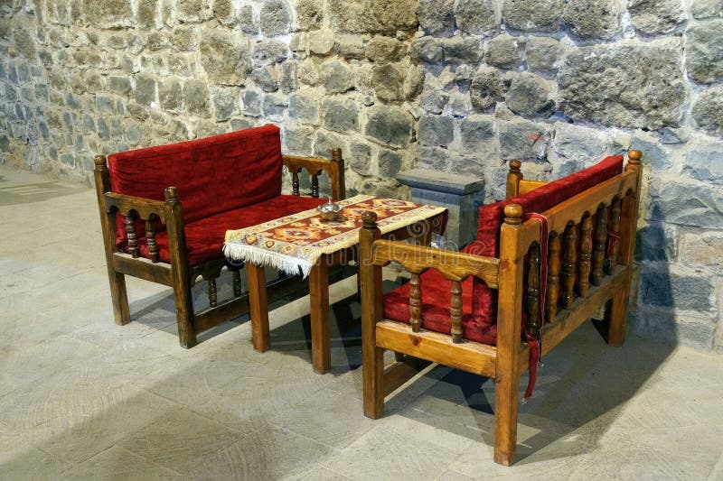 Table and Chairs in Tea House Stock Image - Image of architecture