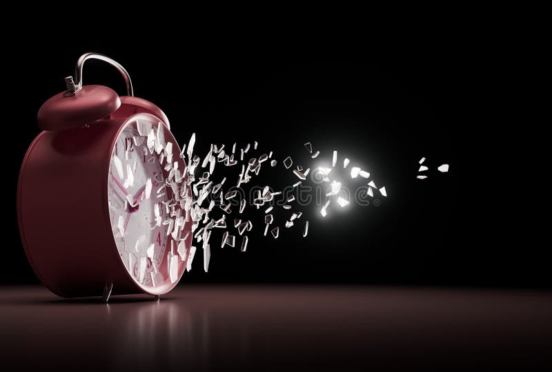 Table Clock Screen Smash vector illustration